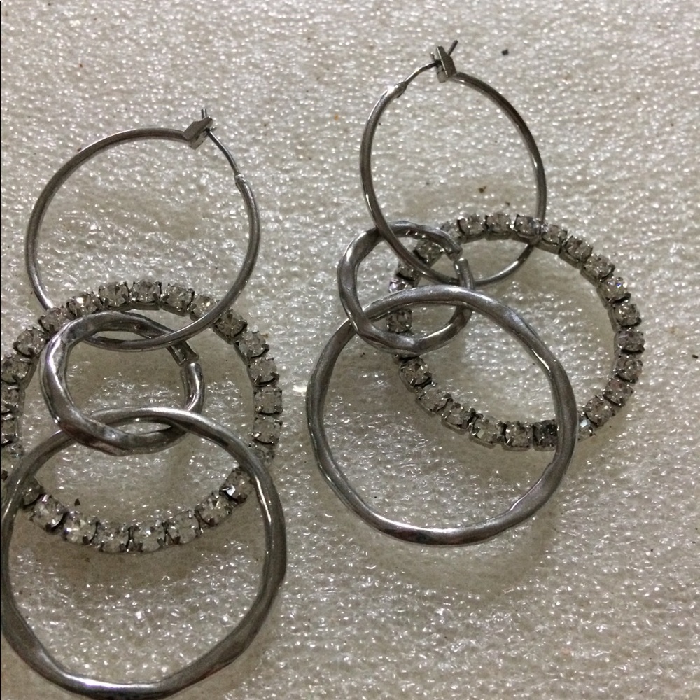 Vintage circle rhinestone earrings
